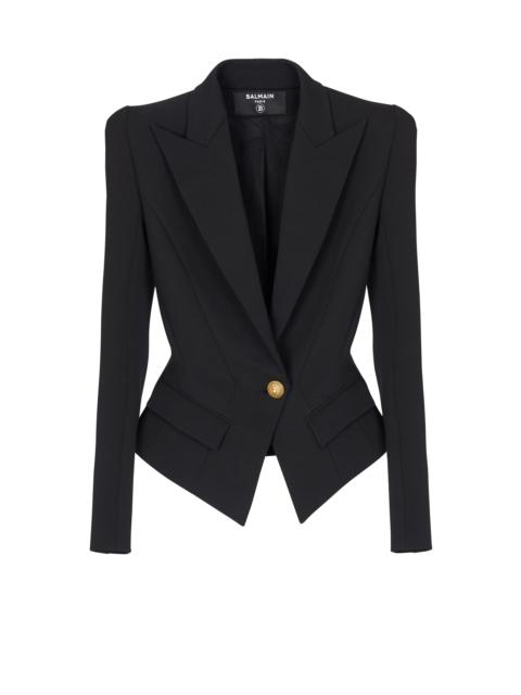 Cotton grain de poudre slim-fitting jacket