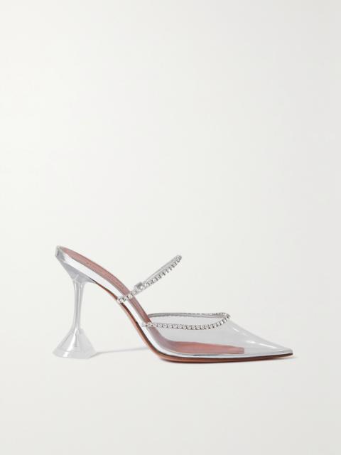 Gilda Crystal-embellished Metallic Leather And Pvc Pumps