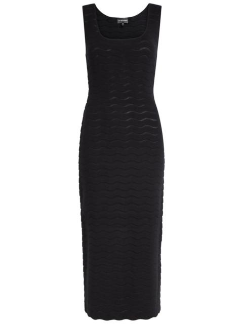 Emporio Armani Textured-knit Midi Dress