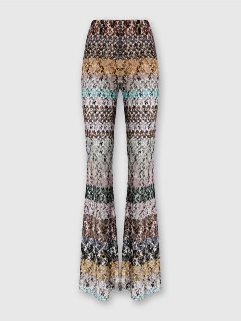 Flare Pants in Embroidered Lace
