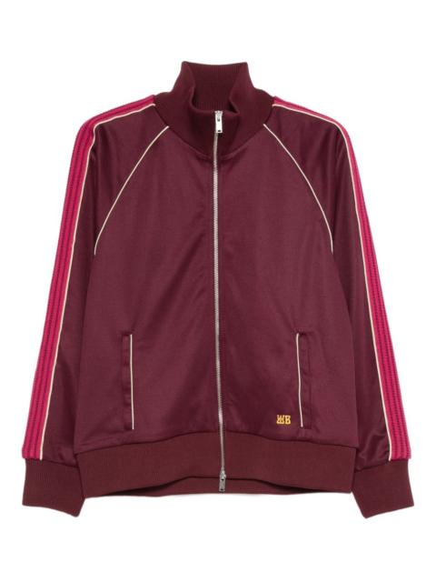 striped-panel zip-up track top