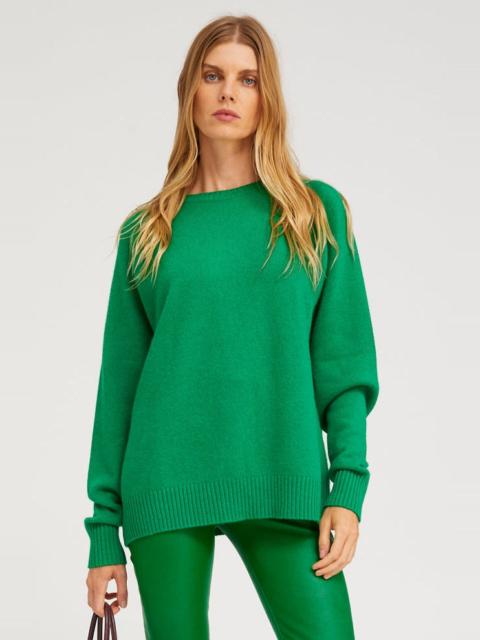 KELLY GREEN CASHMERE BOYFRIEND SWEATER