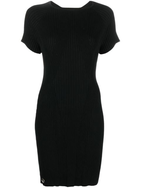 logo-plaque ribbed T-shirt dress