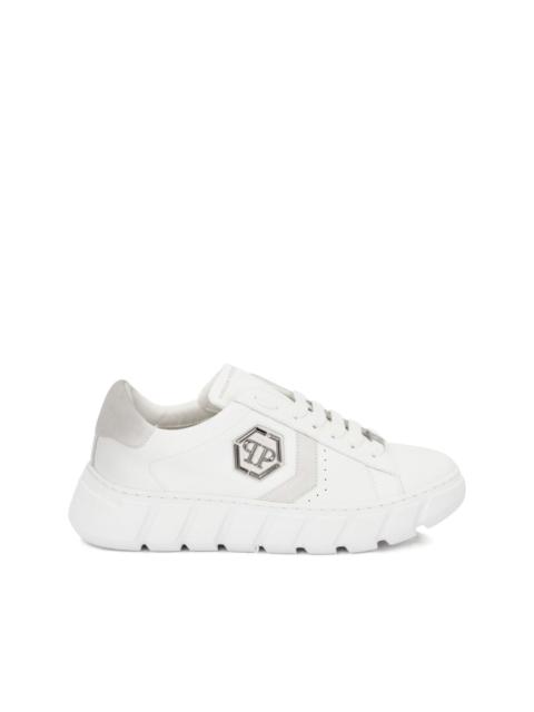 Hexagon Force leather low-top trainers