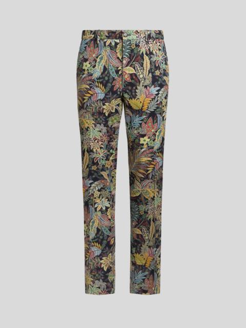 PRINTED GABARDINE TROUSERS