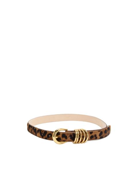 leopard-print calf-hair belt