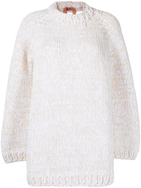 open-back crew-neck jumper