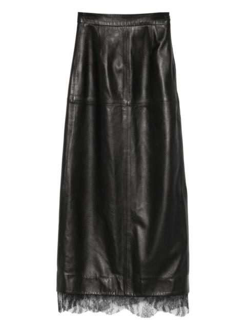 leather A-line skirt