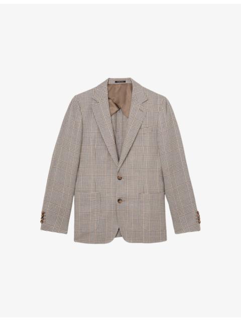 Epsom Checked Linen-Blend Blazer