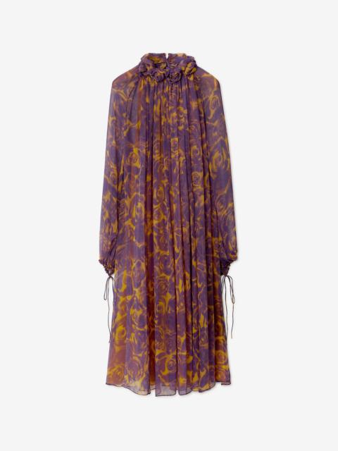 Rose Print Silk Dress