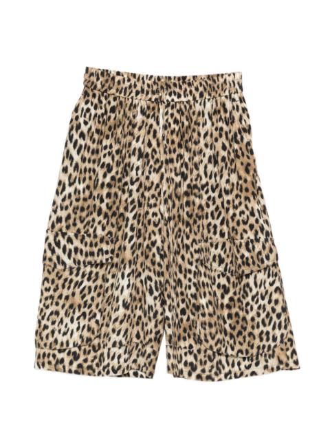 leopard-print shorts