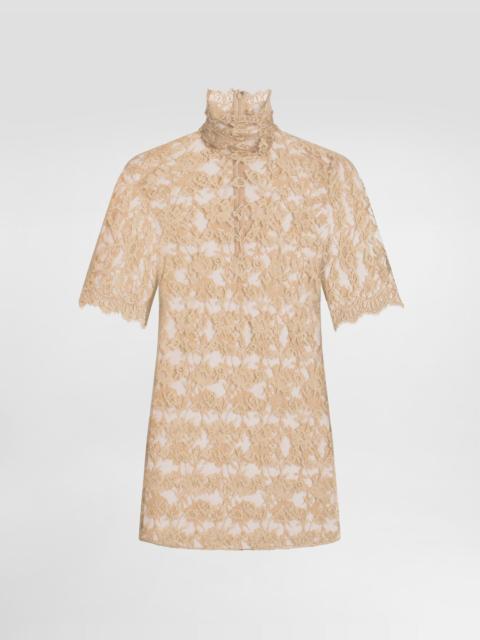 Floral chantilly lace top