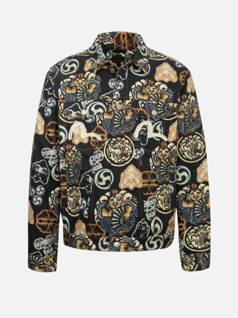 ALLOVER GODHEAD AND KAMON PRINT REGULAR FIT JACKET