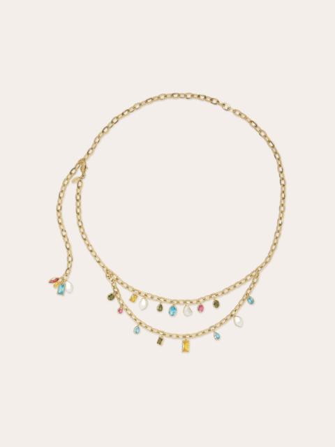 Millie Multicolor Stone Layered Chain Belt
