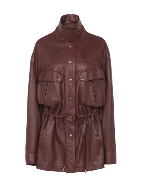 HIGH-NECK PARKA IN LEATHER