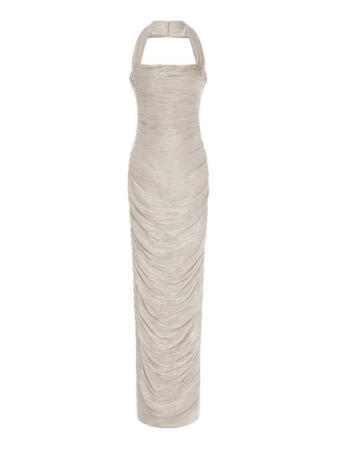 Halter Draped Gown ivory