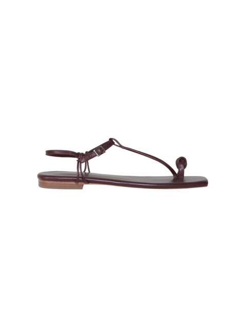 Charted Dream Leather Sandals burgundy