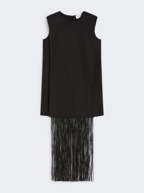 Fringed crewneck dress