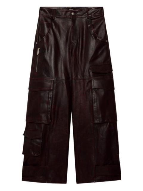 cargo leather trousers