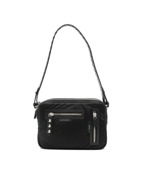 Studded strap zip cross body bag