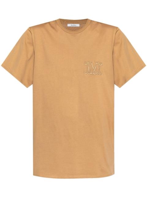 monogram-embroidered cotton T-shirt