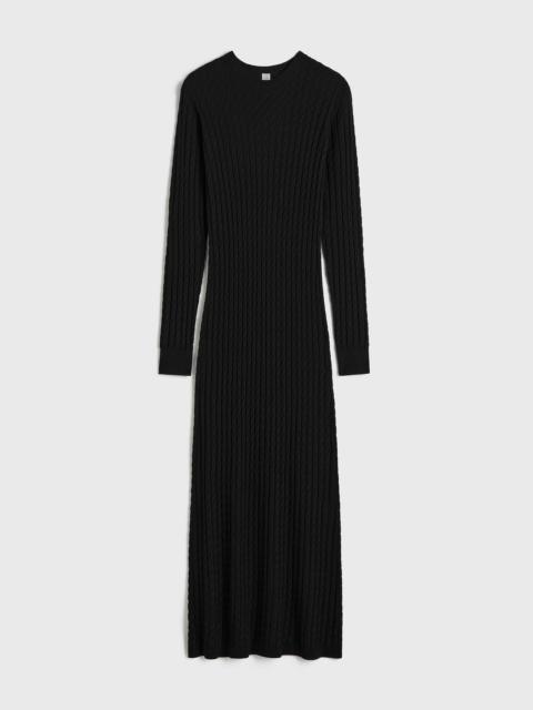 Cable knit dress black