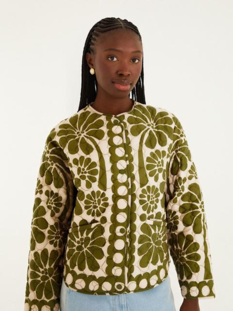 Green Palermo Pockets Quilted Jacket