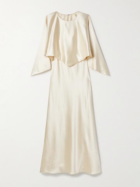 Larys Layered Asymmetric Cape-effect Silk-charmeuse Maxi Dress