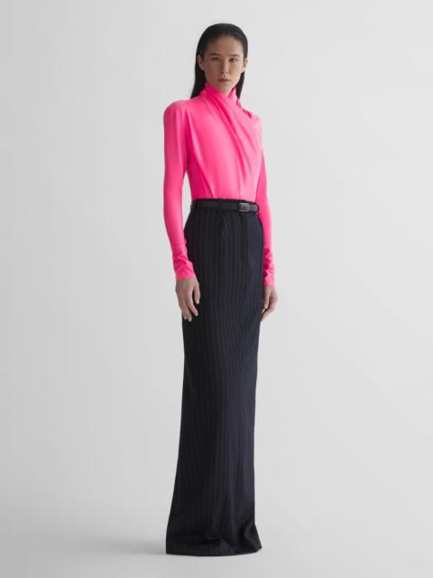 pinstripe tailored long skirt