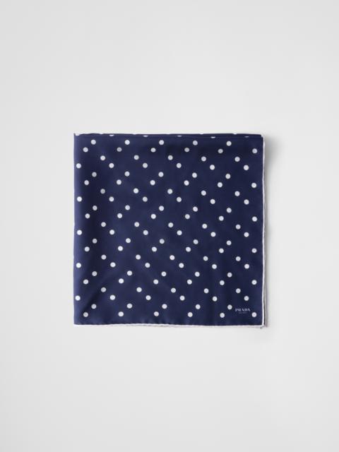 Printed silk twill scarf