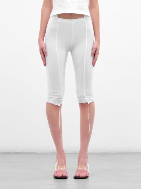 White Cut-Up Cropped Capri Pants