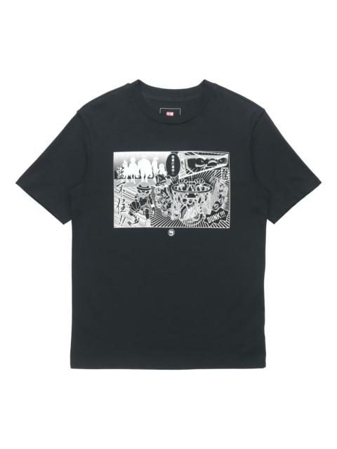 Li-Ning BADFIVE Sports Round Neck Tee 'Black White' AHSQ701-1