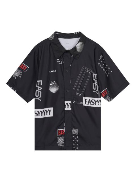 Nike Basketball Sports lapel Short Sleeve Shirt Black DO4024-010