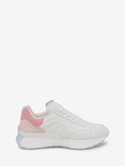Women's Sprint Runner in White/coral/ Powder Pink