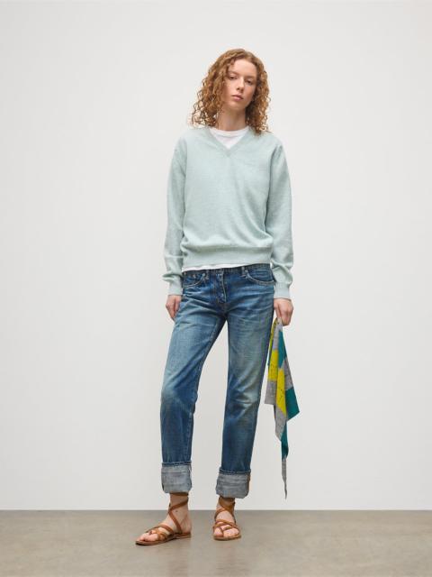 Lunan Light Green Classic V Neck Jumper