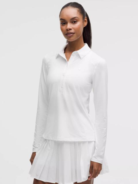 Quick-Dry Long-Sleeve Polo Shirt *Straight Hem