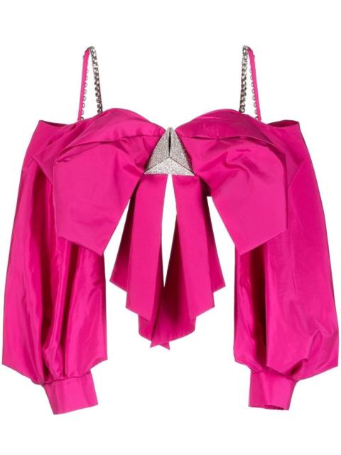 oversized bow-detail top