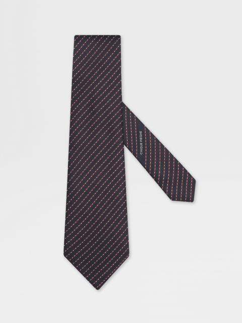 DARK BLUE CINQUE PIEGHE SILK TIE