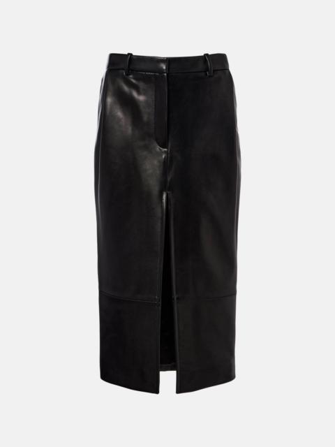 Anden leather midi skirt