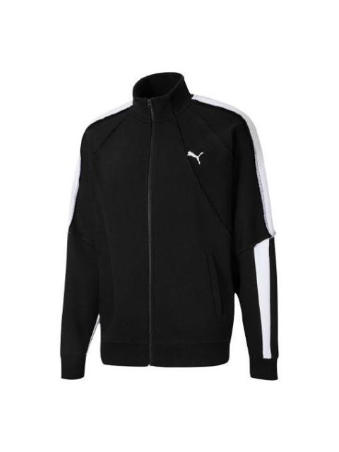 PUMA x ATTEMPT Crossover Embroidered Logo Stand Collar Knit Jacket Black 598258-01