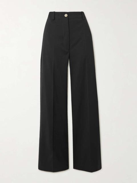 Iconic wool-blend wide-leg twill pants