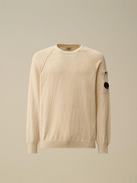 Cotton/Nylon Crewneck Lens Raglan Sweater