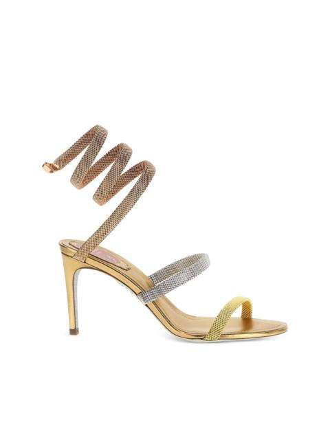 105mm Cleo spiral-strap metallic sandals