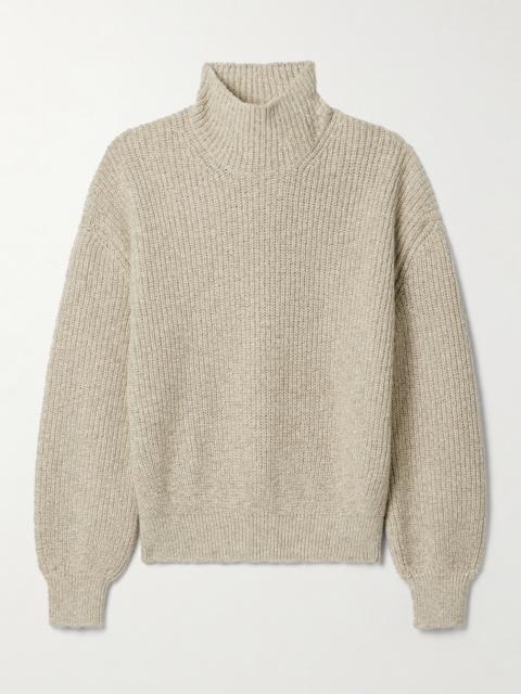 Ribbed Cashmere Turtleneck Sweater