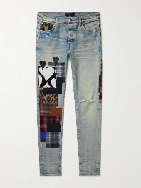 Artpatch Skinny-Fit Distressed Patchwork Jeans
