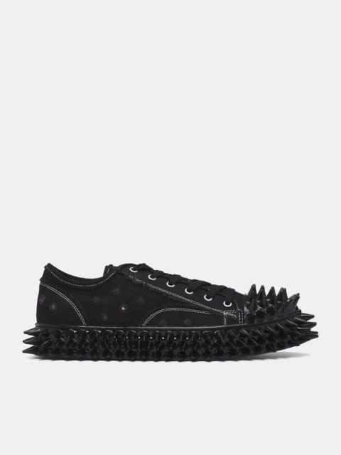 Black Canvas Spiky Sneakers