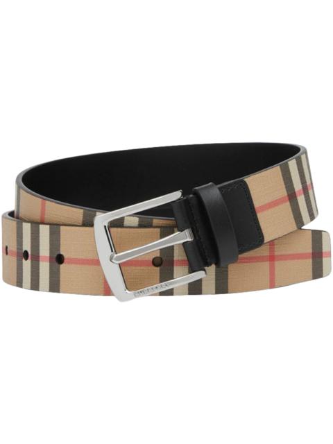 Burberry Vintage Check And Leather Belt Archive Beige/Black