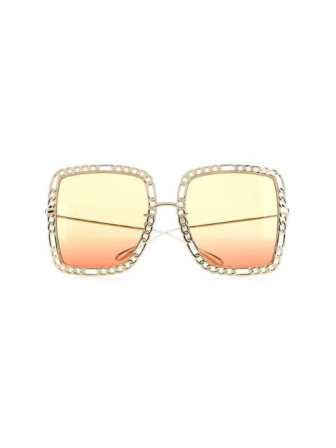 chain-detail square-frame sunglasses