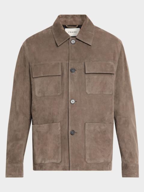 Men's Taupe Suede Chore Coat