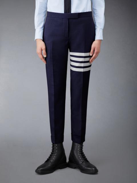 Navy Plain Weave Skinny 4-Bar Trouser